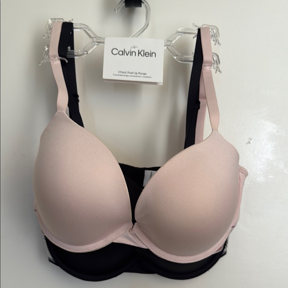 Calvin Klein Pink and Black T-Shirt Bra